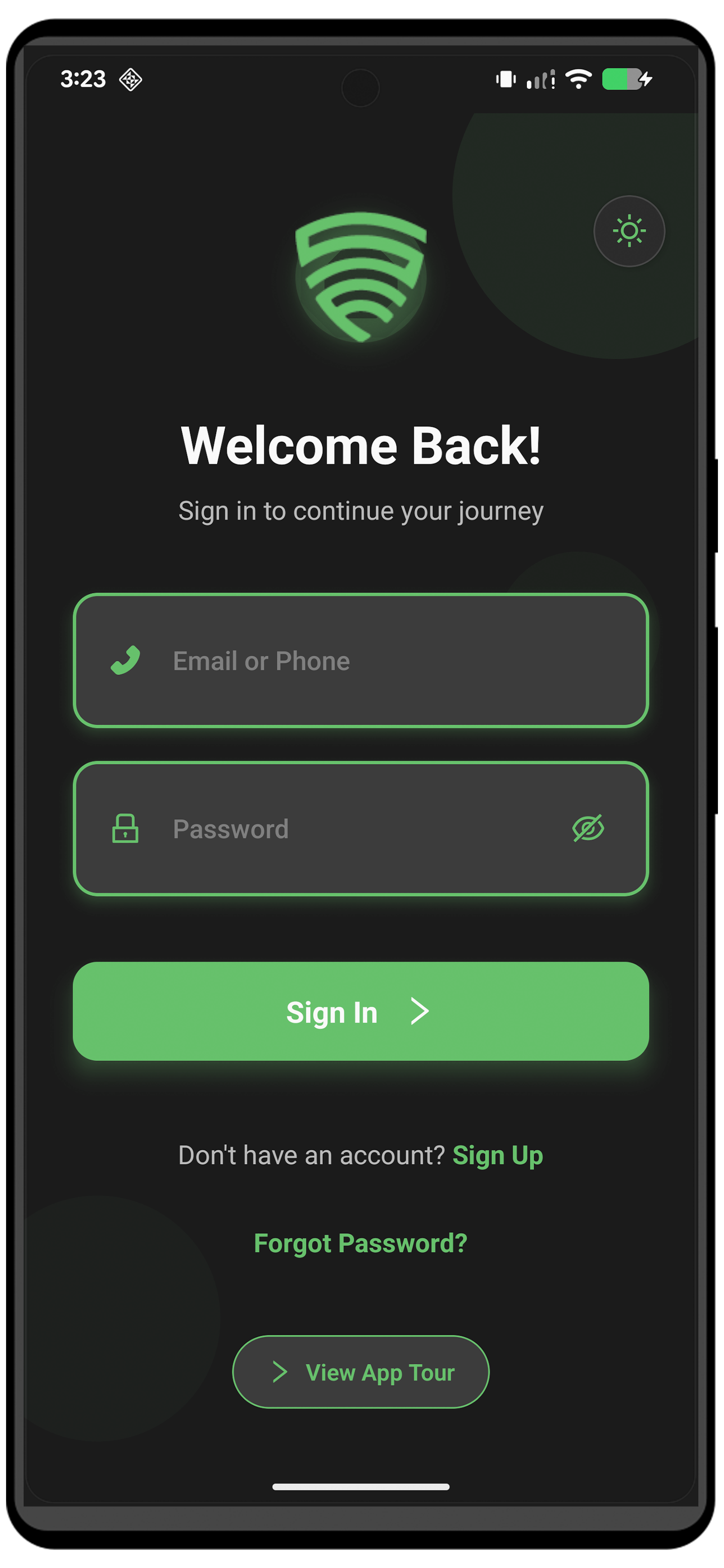 Login Screen (Dark)
