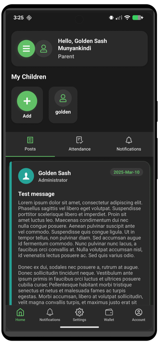 Home Screen (Dark)