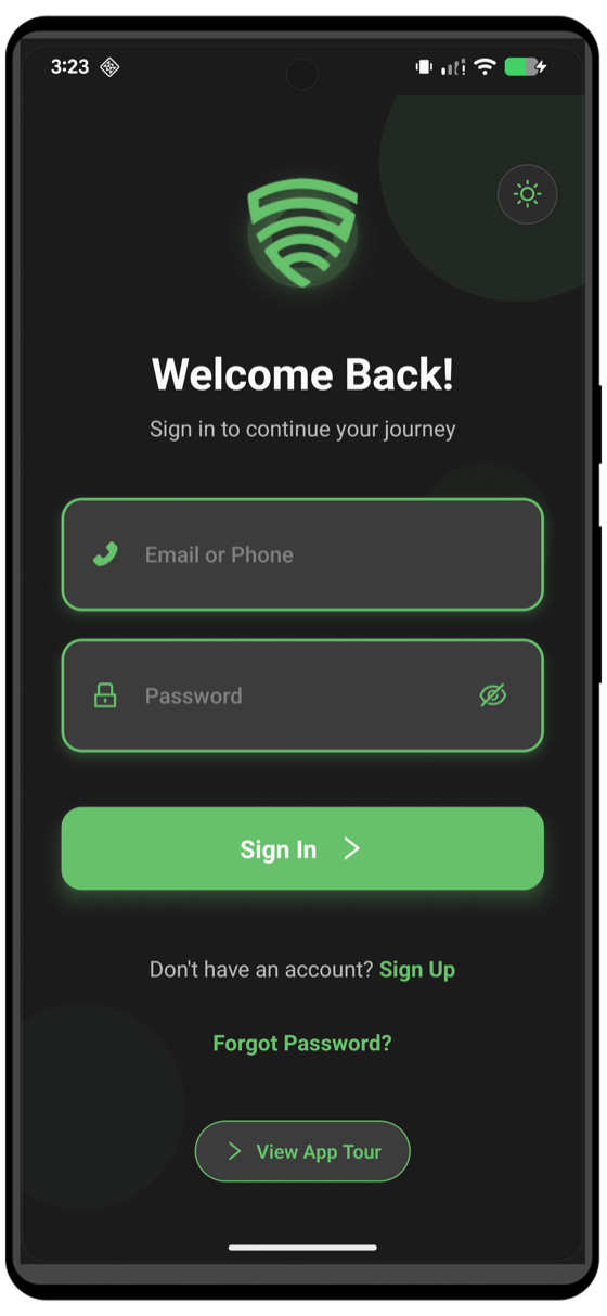 Login Screen (Dark)