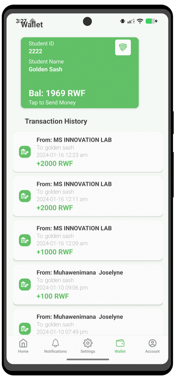 Wallet Screen (Light)
